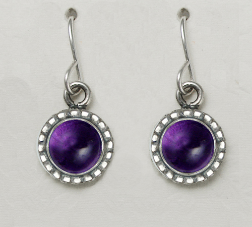 Sterling Silver Small Amethyst Gemstone Drop Dangle Earrings